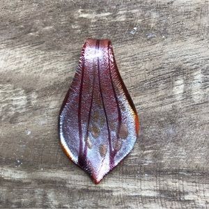 Teardrop Fused Glass Pendant-Slide-2.25” long